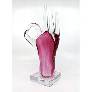 Glass Hand Sculpture Cristalleria d'arte Ann Primrose Collection